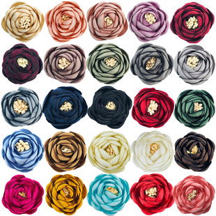 3.5cm Korean Style Burned Edge Rose Bud Costume Headwear Necklace Flower Handmade DIY Accessories Pet Hanging Ornaments in stock Batch