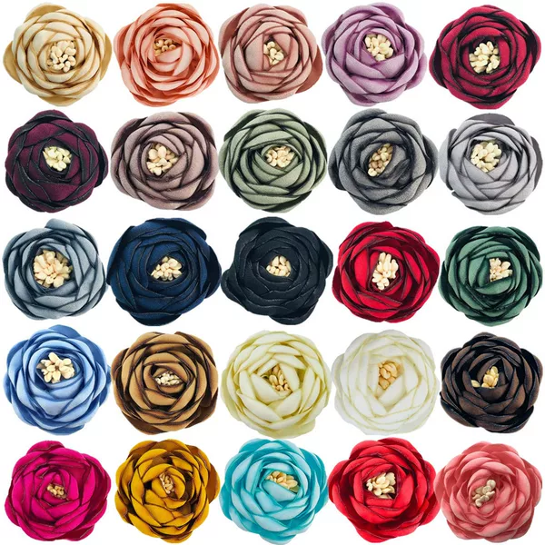 3.5cm Korean Style Burned Edge Rose Bud Costume Headwear Necklace Flower Handmade DIY Accessories Pet Hanging Ornaments in stock Batch