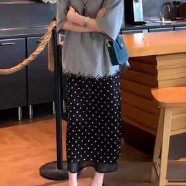 仅用于产品展示勿拍-韩系拼纱波点半身裙女2025夏季新款时尚百搭