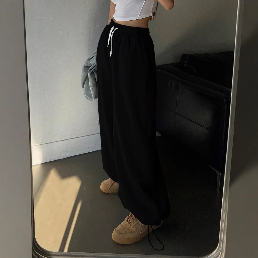 Leggings sueltos transfronterizos, pantalones grises, mujeres, pantalones deportivos baggy vintage casual de Amazon