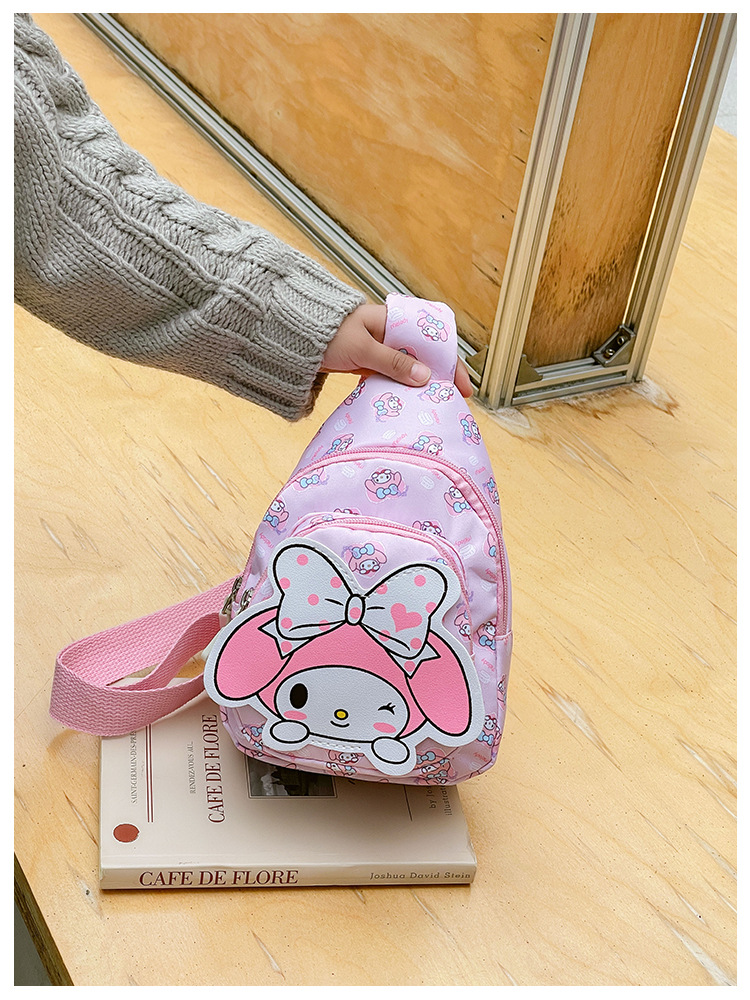 Wholesale new cross-border small-sized children's chest bags with double zippers and large capacity, cute single-shoulder bags for boys and girls in kindergartens undefined
