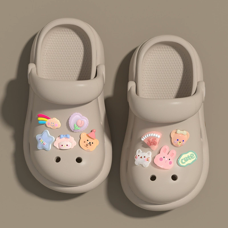 Симпатичные мультяшные детские пещерные туфли летом полые дышащие детские сандалии