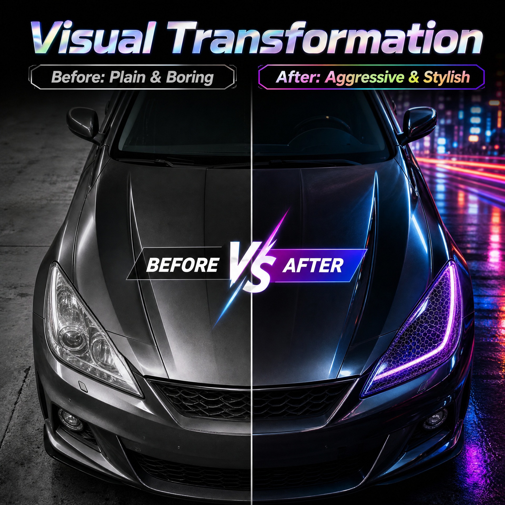 Car headlight film, PVC headlight film, honeycomb laser carbon fiber film, TPH taillight film, available in black, white, yellow, and gray