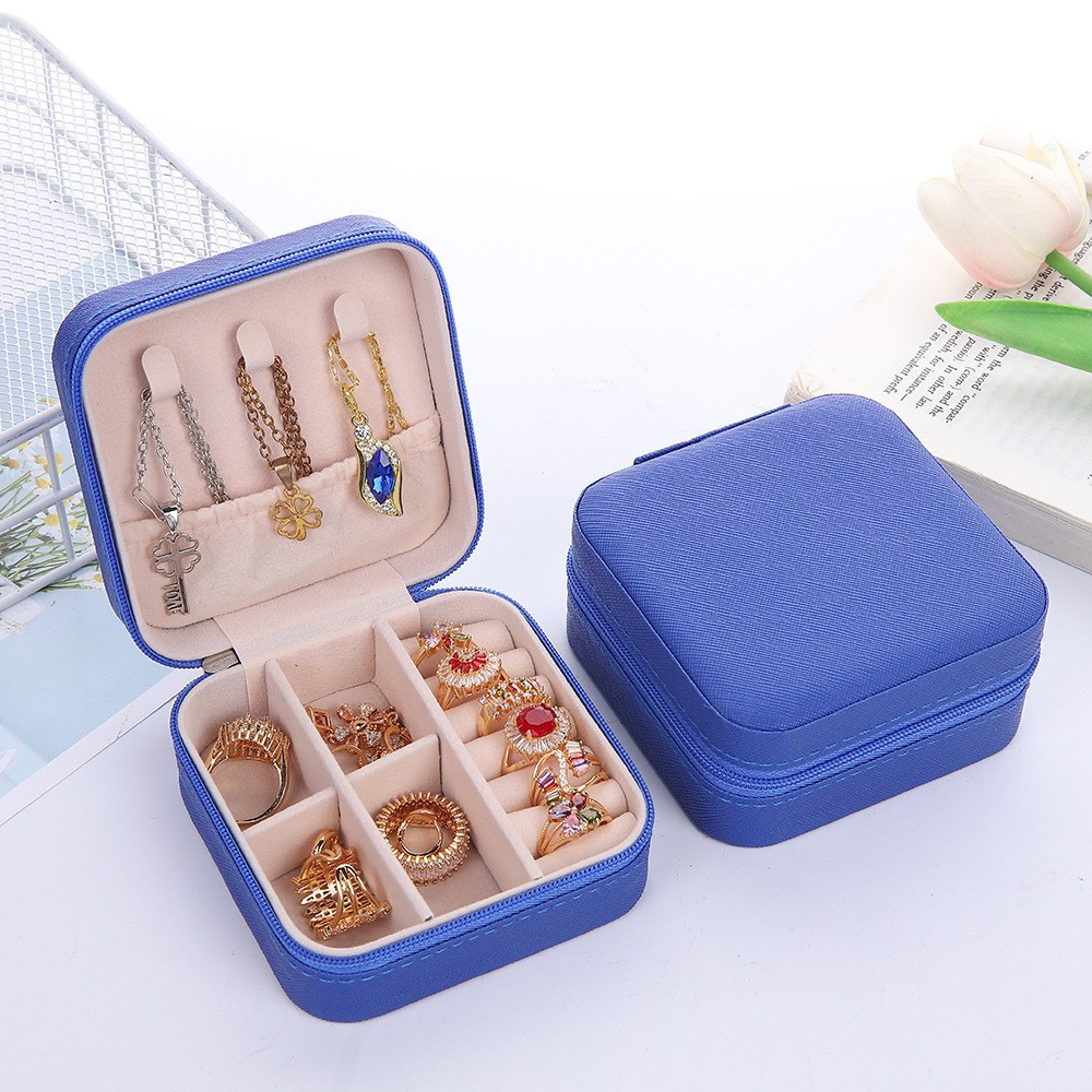 Joyería portátil transfronteriza caja de almacenamiento exquisita caja de joyería alta costura collar anillo caja de joyería de viaje