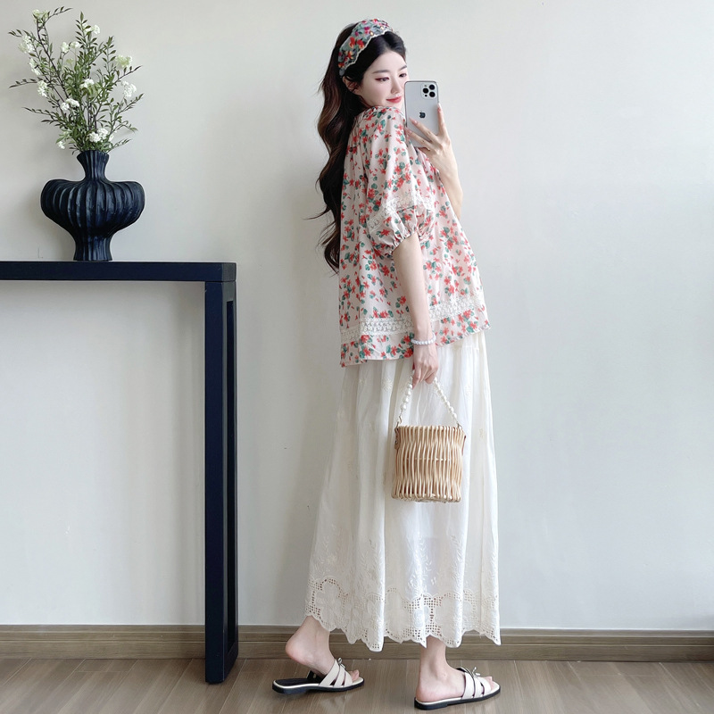 Retro lace summer doll for pregnant