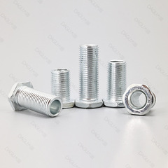 六角頭T型牙管螺絲燈具配件M10M12細牙打孔螺栓螺管空心穿線穿孔