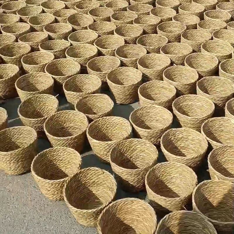 编织花盆草编花篮北欧风抱抱桶diy客厅阳台装饰盆栽绿植套|undefined