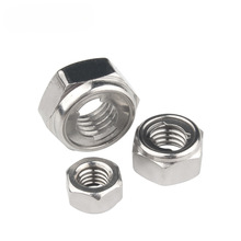 304不锈钢金属防松螺母锁紧防滑自锁六角螺丝帽M4M5M6M8M10M12