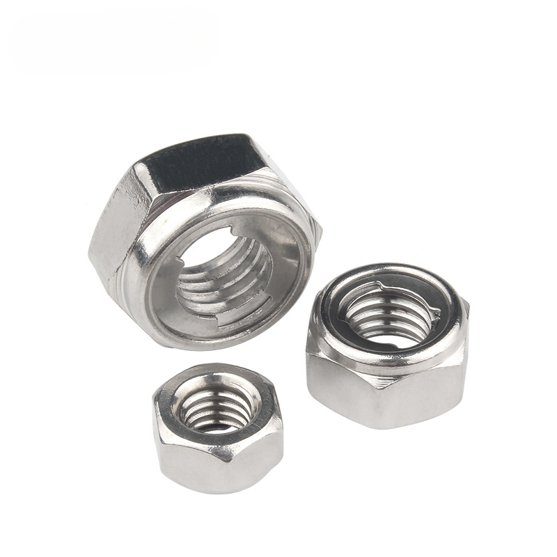 304不锈钢金属防松螺母锁紧防滑自锁六角螺丝帽M4M5M6M8M10M12