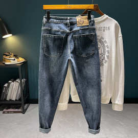 牛仔裤男2024秋季新款轻奢高端弹力哈伦小脚微宽松潮流百搭裤子
