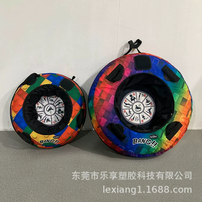 Надувной горка-кольцо для катания на снегу, разноцветное сухое кольцо для катания на снегу, кольцо для катания на снегу с жестким дном, кольцо для катания по газону