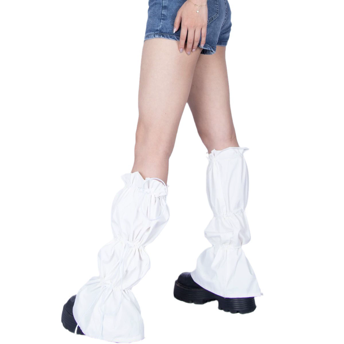 Quick dry flashlight, gaiters, black knee socks, set, drawstring, mid-length, loose fit