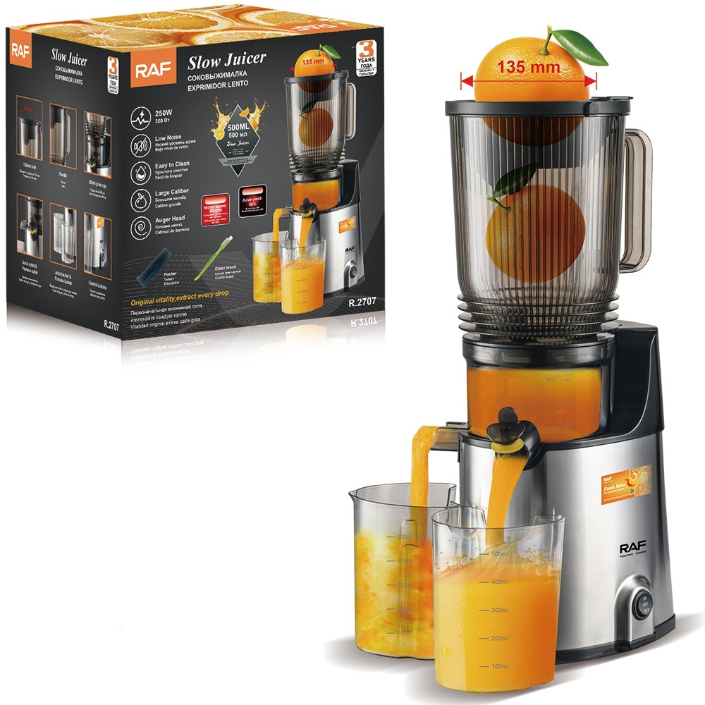 Exprimidor multifuncional de regulación Europea RAF exprimidor de frutas y verduras separación de residuos de jugo crudo máquina de jugo doméstico totalmente automática