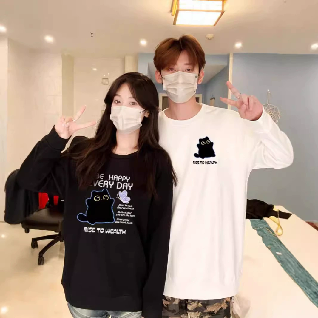 Demi-season fleece sweatshirt for men and women, keep warm body-friendly couple clothing for beloved, oversize