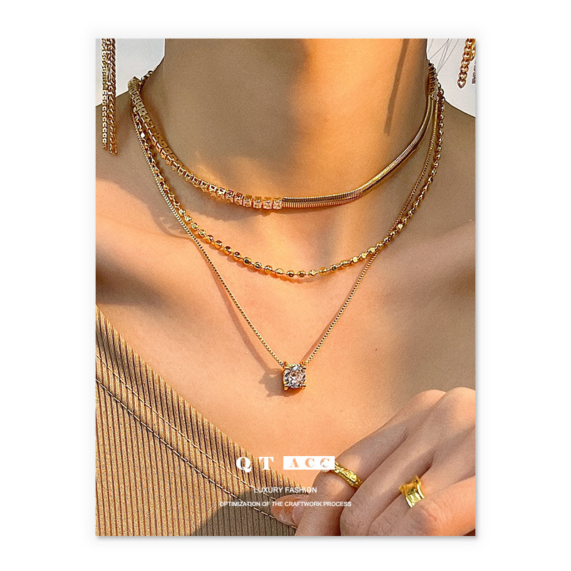 Luz lujosa moda transfronteriza clásica alta sensación universal collar de zircon nicho femenino exquisito no desvanecerse 25 años de ventas calientes image 1