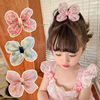 Children's elastic hair rope, ponytail with bow, hair accessory, no hair damage, flowered