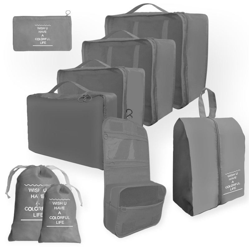 Bolsa de almacenamiento de viaje traje de seis piezas de siete piezas de ocho piezas plegable bolsa de lavado bolsa de almacenamiento de ropa bolsa de viaje con cordón