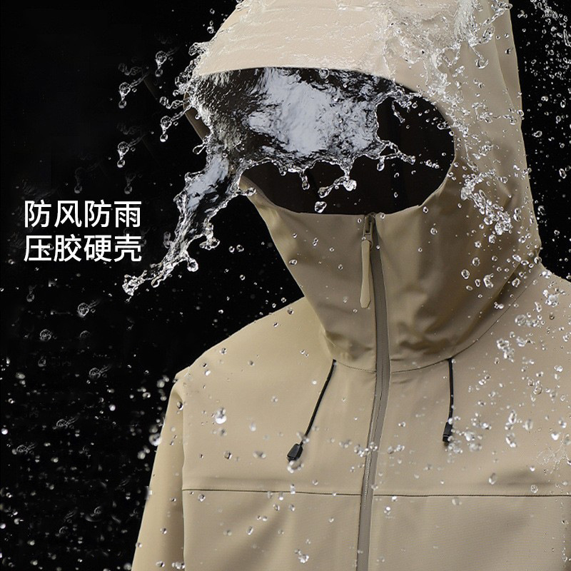 Outdoor Fully Heat-Sealed Laminated Hard-Shell Jacket Men's Single-Layer Three-Proof Single-Layer Windproof and Waterproof Jacket Mountaineering Jacket
