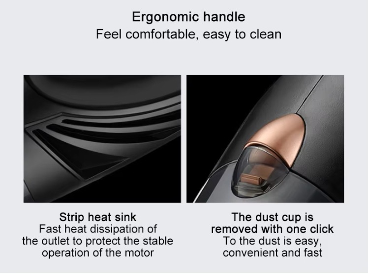 New Cross-Border Small Portable Car Vacuum Cleaner for Home and Car Use with High Suction Power and Brushless Motor