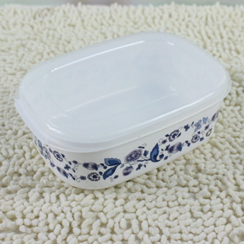 Caja de porcelana ovalada azul y blanca personalizada para conservar alimentos, caja para ungüentos de medicina tradicional china, caja para mascarillas de barro, caja para moxibustión con barro, caja de almacenamiento, embalaje de almacenamiento de plástico