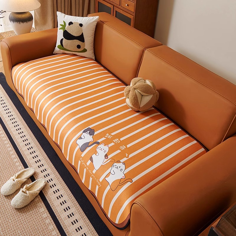 Cojín de sofá de dibujos animados de forma especial 2025 nuevo estilo Four Seasons Universal Una cubierta de tela antideslizante de fila recta de chenilla