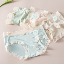 新款直播专供莫代尔内裤女士蚕丝底档中腰高弹舒适透气女生三角裤