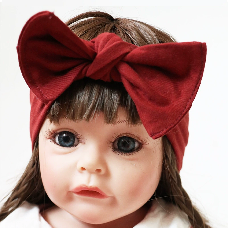 Новые Детские аксессуары для волос с кроличьими ушками, хлопковая повязка для волос в европейском и американском стиле, двойной бант, Детская повязка для волос