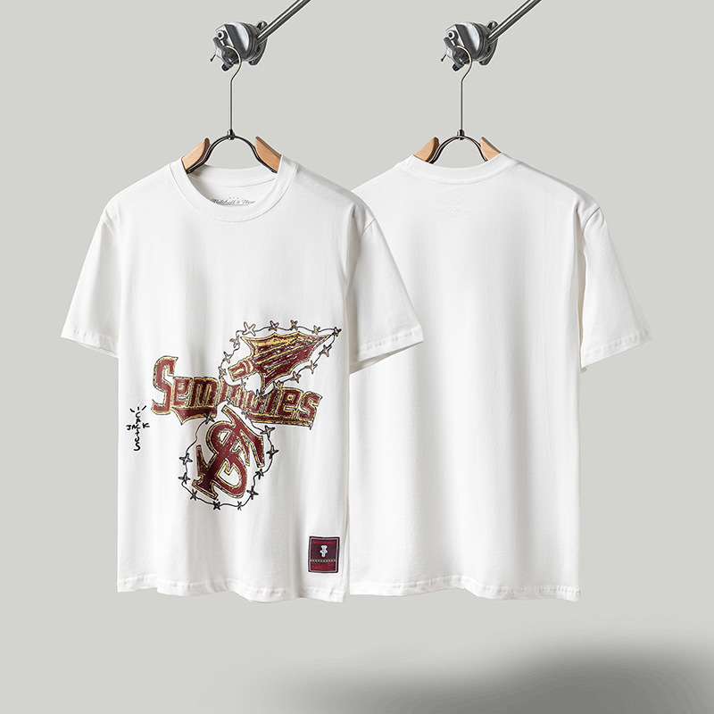 Travis de manga corta M mark Scott pequeño pato amarillo cactus relámpago rap tour TS pareja conjunta camiseta de hip-hop