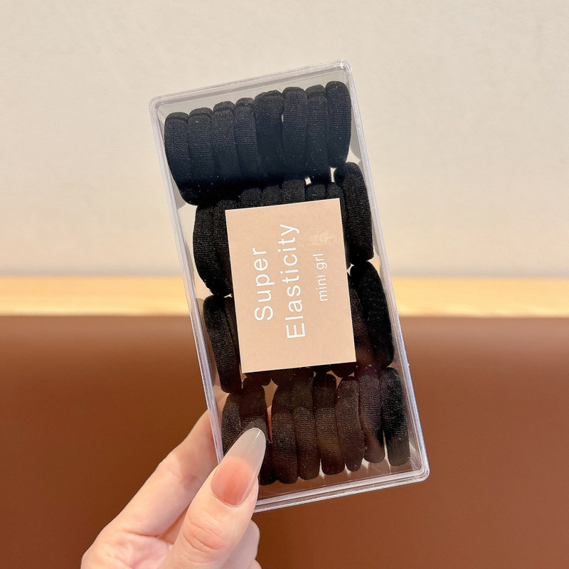 2025 nuevo anillo de cabello para niños de color sólido grueso toalla gruesa cuerda de cabello no es fácil de romper elástica cola de caballo tocado de banda de goma