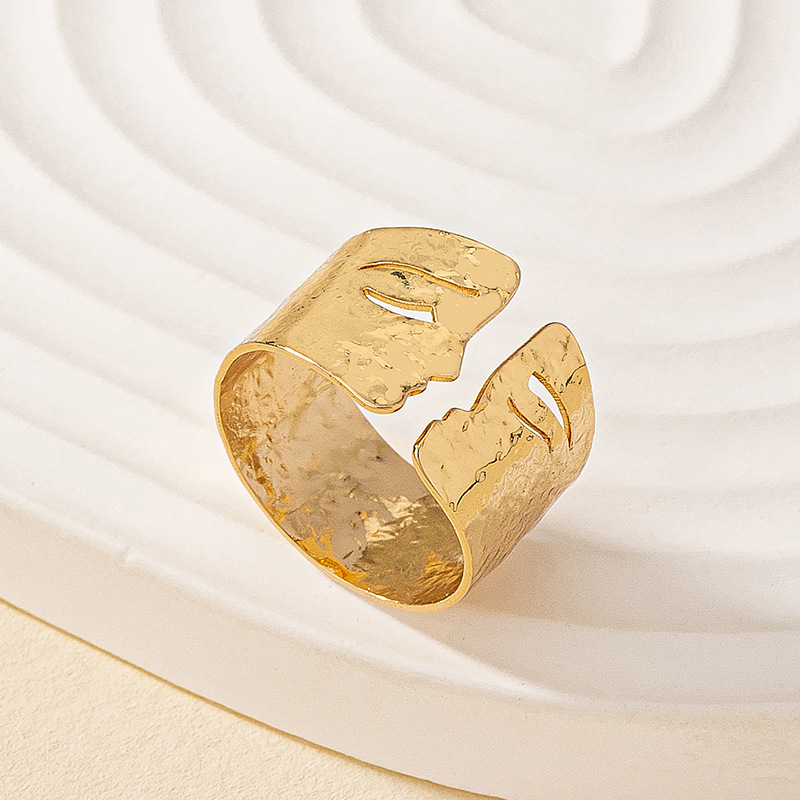 Golden Plated Plating Material Open Rings Classification Retro Geometric Alloy Plating Women's Open Rings