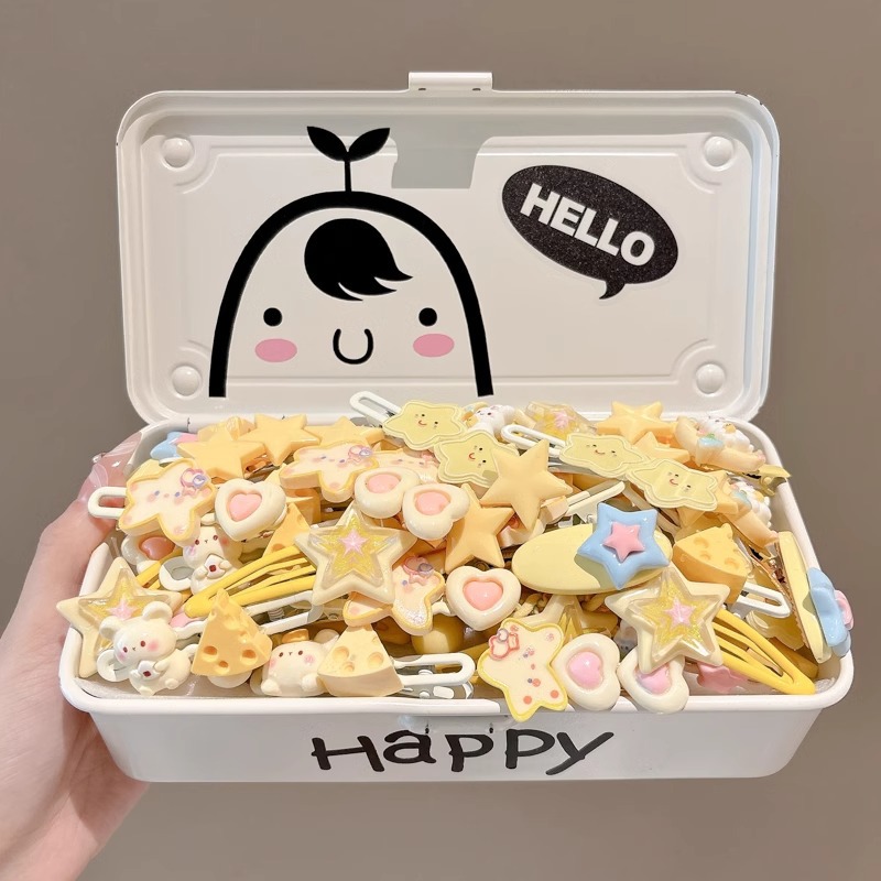 Estrellas coreanas amor clip para niños lindos clip para el cabello de queso clip para el cabello de chicas lateral clip para el cabello tocado