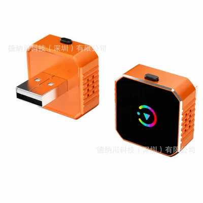 Car-mounted wired to wireless CarPlay box 2-in-1 adapter for Apple and Android Auto car connectivity box (Simsiz CarPlay və Android Auto) - hc11-orange-2-in-1-compatible-with-apple-and-overseas-android-phones