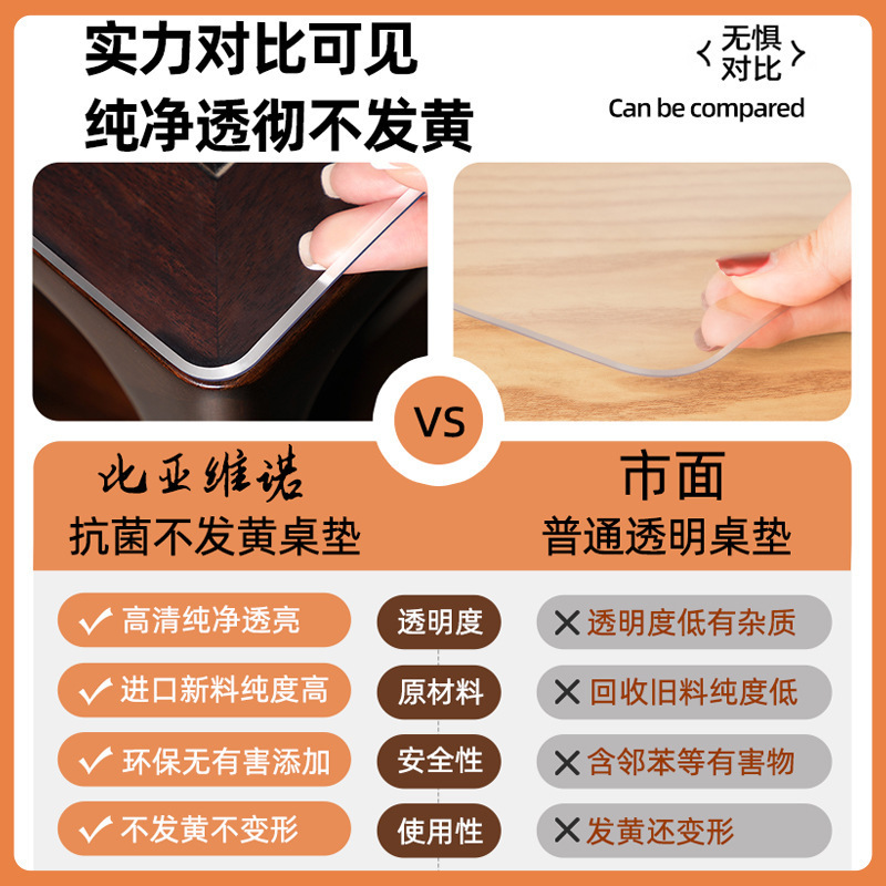 软玻璃桌面垫水晶板免洗防油防烫透明无味PVC胶垫茶几餐桌保护垫|undefined