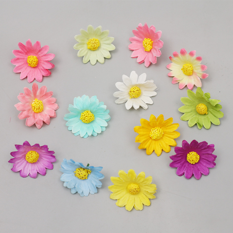 Artificial flower head Daisy artificial artificial artificial flower home coffee table dining table decoration silk flower rattan flower head accessories Artificial flower head Daisy artificial artificial artificial flower home coffee table dining table decoration silk flower rattan flower head accessories