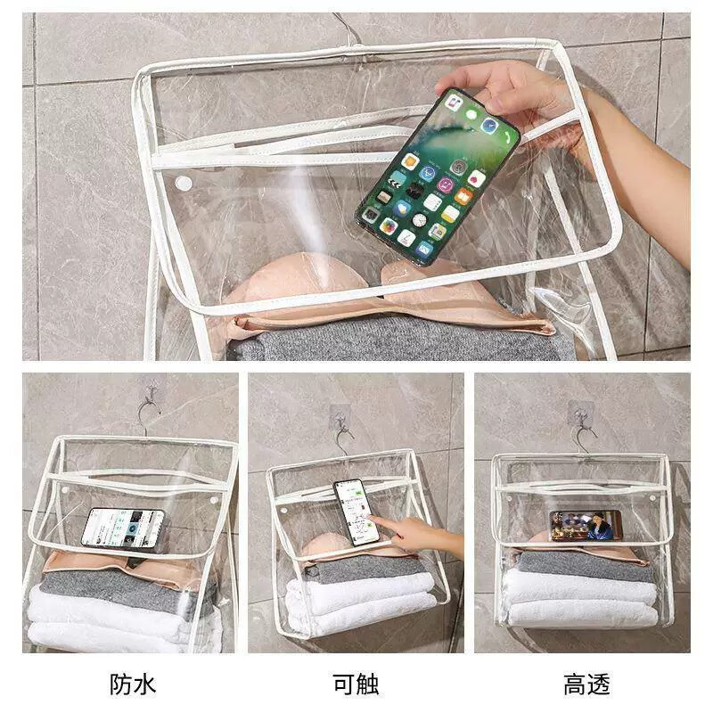 批发浴室挂衣袋卫生间洗澡防水衣服袋子神器悬挂式收纳挂袋袋装|undefined