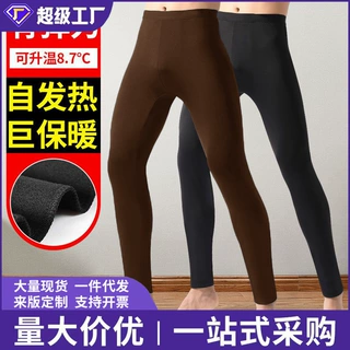 外贸德绒保暖长裤双面德绒加绒加厚内穿秋冬防寒护膝打底休闲裤男