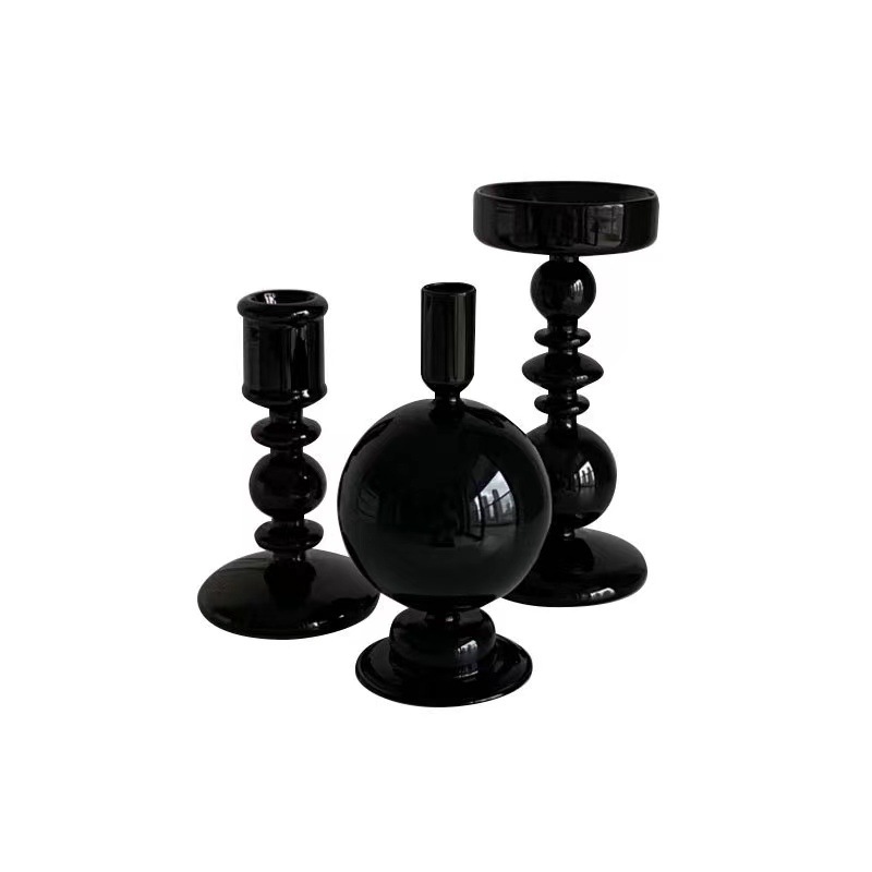 Estilo ins negro candelabro de cristal decoración nórdico romántico francés decoración del hogar tienda de ropa decoración suave