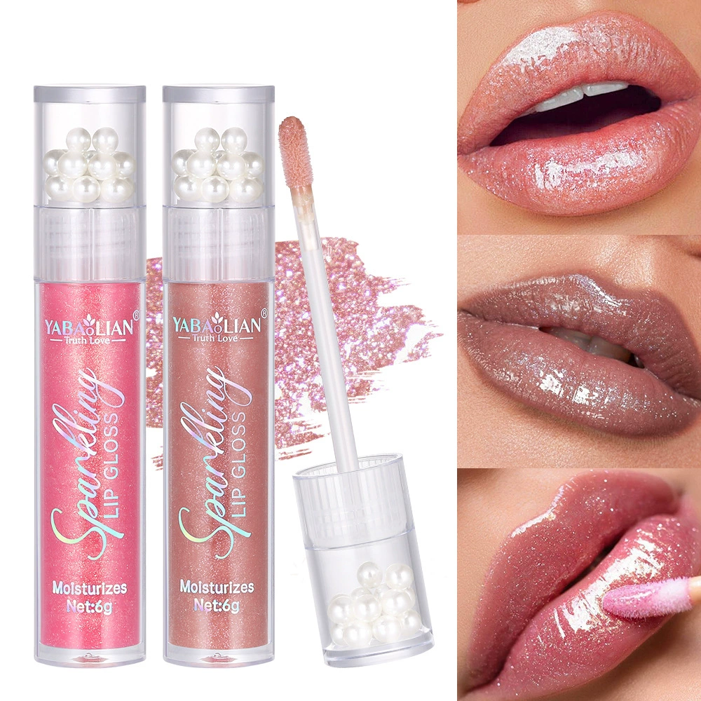 Жемчужная глазурь для губ трансграничная амазонка взрывной YABAOLIAN водонепроницаемый блестящий блеск для губ водяной свет влажный блеск для губ глазурь