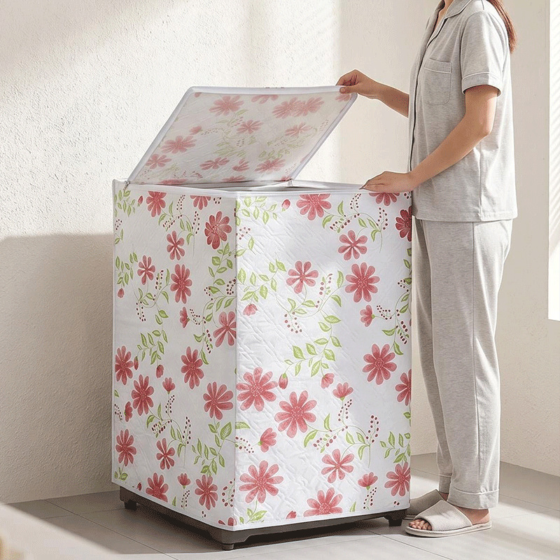 Flip-top washing machine cover, universal dustproof cover for pulsator and drum washing machines, waterproof and sun-proof cover for balcony Flip-top washing machine cover, universal dustproof cover for pulsator and drum washing machines, waterproof and sun-proof cover for balcony