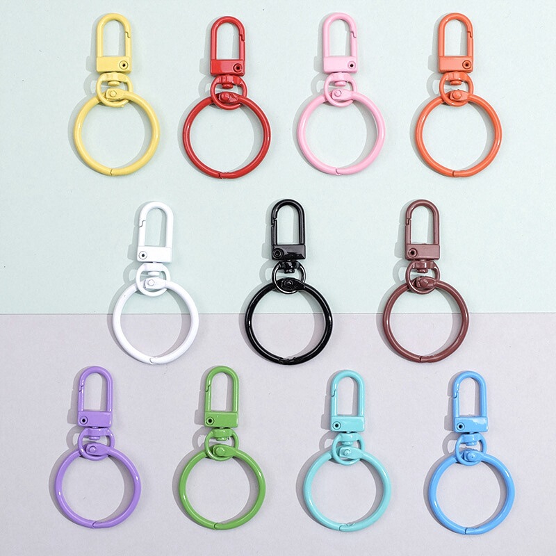 Colorful Paint Door Buckle Clip Macaron Colorful Keychain Pendant Candy Colorful Dog Buckle Spring Ring DIY Accessories