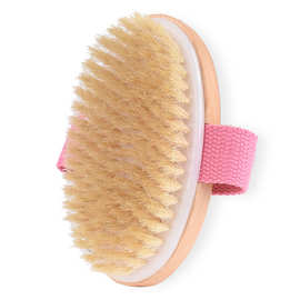 跨境木质洗澡刷搓背刷按摩刷猪鬃毛浴刷搓背刷沐浴刷身体干刷去角