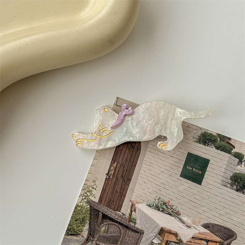 Women'S Gender Cute, Sweet Style Cute Sweet Women'S Mouth Cat Acrylic Hair Clip