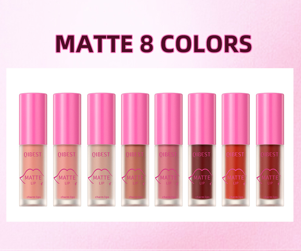 QIBEST Cross-border Smooth matte Lip Gloss, non-stick, non-fading, waterproof, moisturizing and long-lasting matte lip gloss Application Scenario