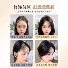 Baby Hair Bangs Clip-In Female Top Full Real Hair Lightweight Natural Forehead Hairline Wig Clip On Scalp Bangs