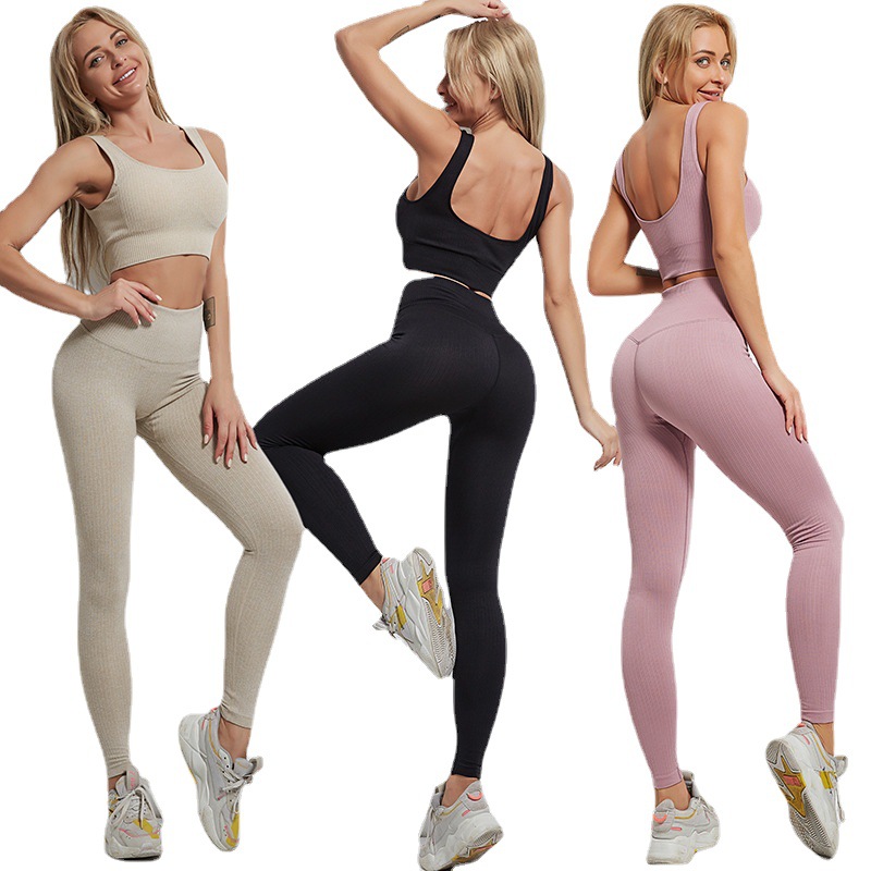 Conjunto de Ropa de Yoga sin Costuras para Mujer, Top Deportivo de Manga Larga, Leggings de Cintura Alta con Efecto Levanta Glúteos, Pantalones para Fitness de Otoño e Invierno
