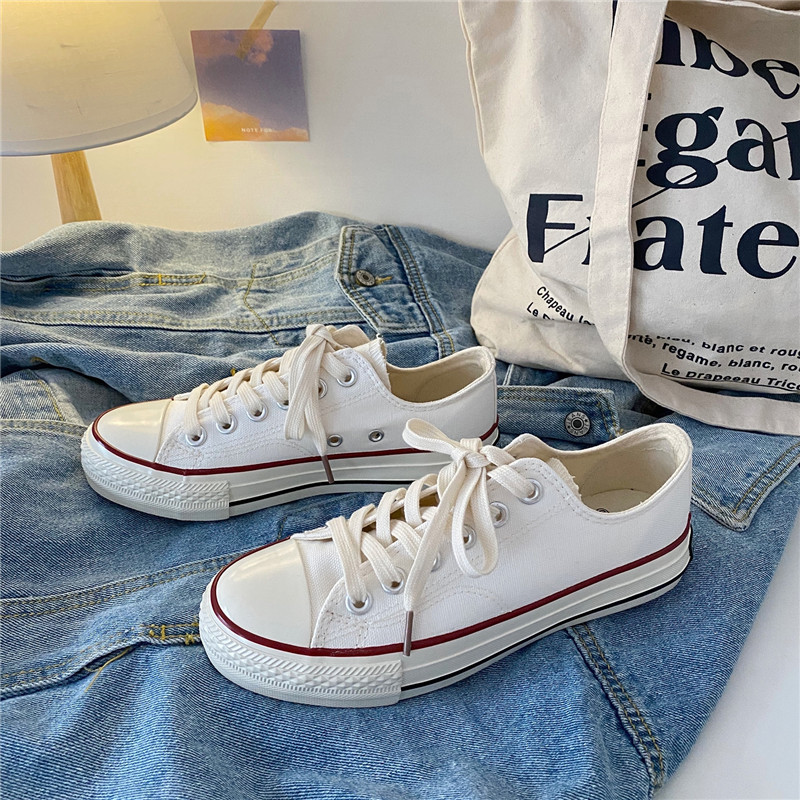 Zapatos de lona regrabados hombres y mujeres parejas estudiantes coreanos zapatos casuales de todo fósforo zapatos individuales zapatos blancos 1970s zapatos de moda A09