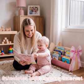 实木儿童书架卡通造型布艺多层书籍存储架落地式宝宝绘本整理