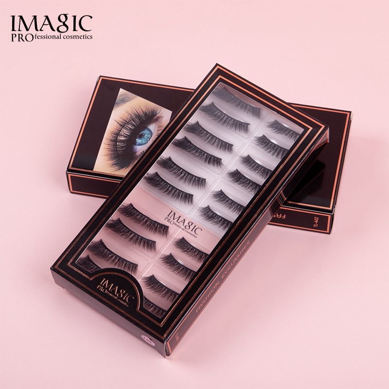 IMAGIC3D化纤假睫毛10对棉线软梗自然仿真自粘眼睫毛Eyelash爆款