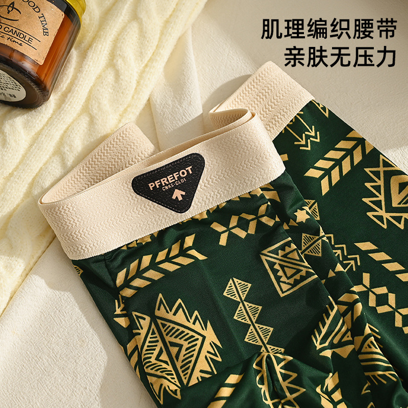 Ropa interior de seda de hielo para hombre, pantalones bóxer finos retro de verano, cintura media, estilo étnico, pantalones bóxer para niños, pantalones estampados