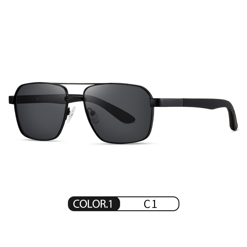 Gafas de sol clásicas de doble viga S15111 Gafas de sol polarizadas para exteriores para hombres Gafas de sol antideslizantes de goma